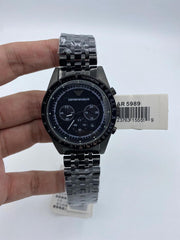 Emporio Armani Men’s Chronograph Quartz Stainless Steel Black Dial 46mm Watch AR5989
