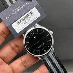 Tommy Hilfiger Men's Quartz Nylon Strap Black Dial 40mm Watch 1791329
