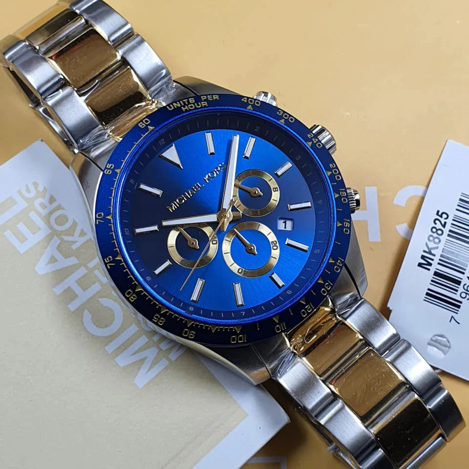 Michael Kors Men's Quartz Stainless Steel Blue Dial 45mm Watch MK8825