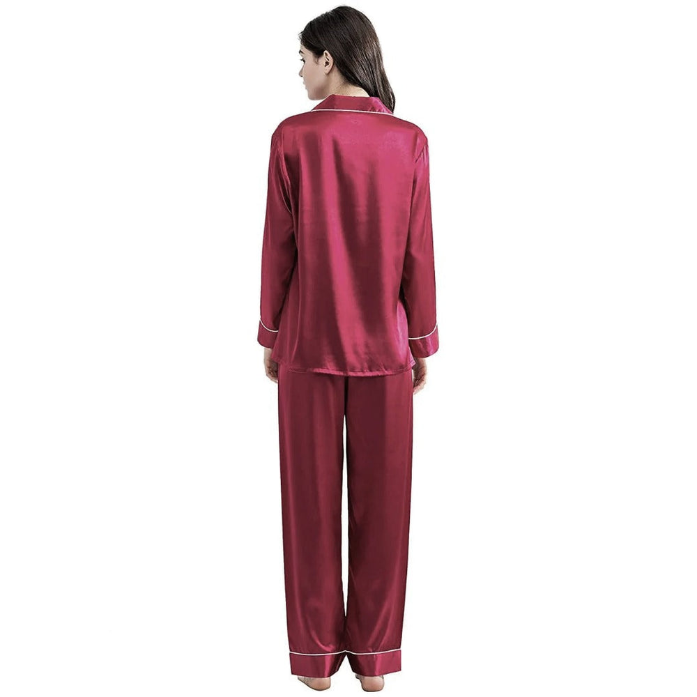 Buy Silk PJ Set - Maroon in Pakistan