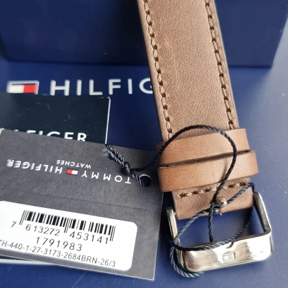 Tommy Hilfiger Men’s Quartz Brown Leather Strap Green Dial 46mm Watch 1791983