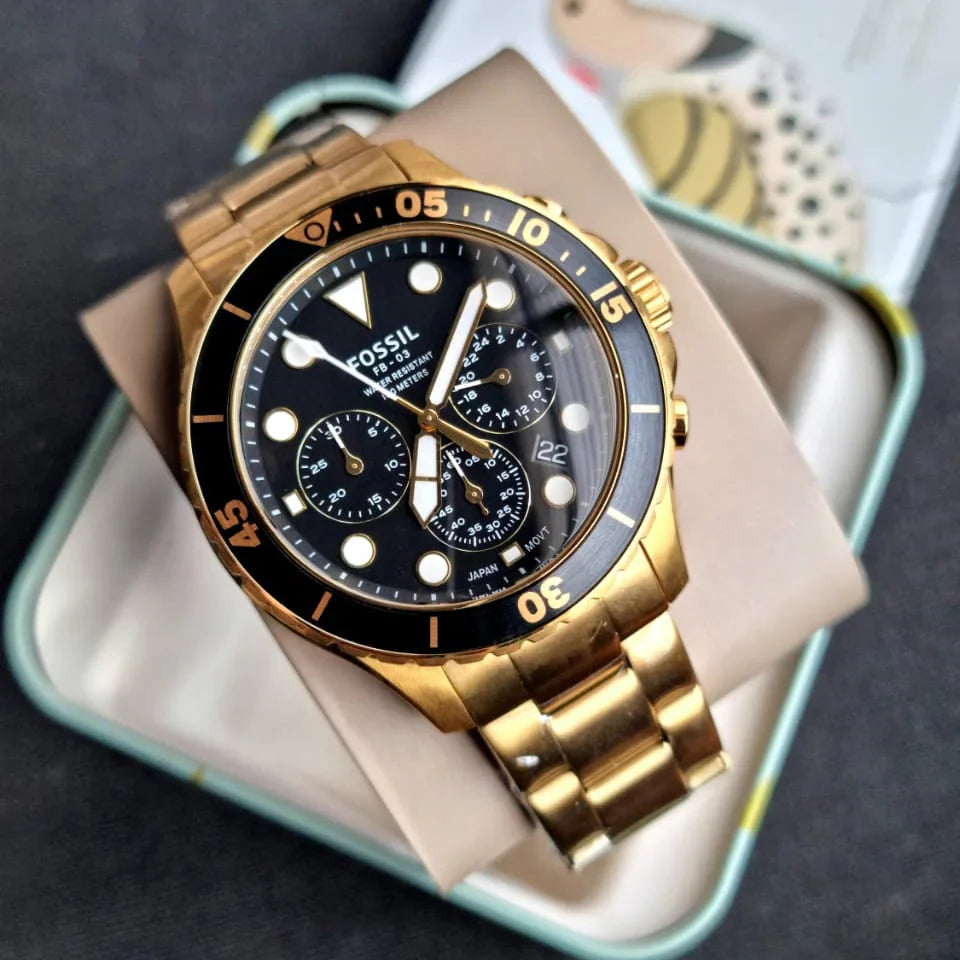 Fossil Men’s Quartz Stainless Steel Black Dial 46mm Watch FS5727