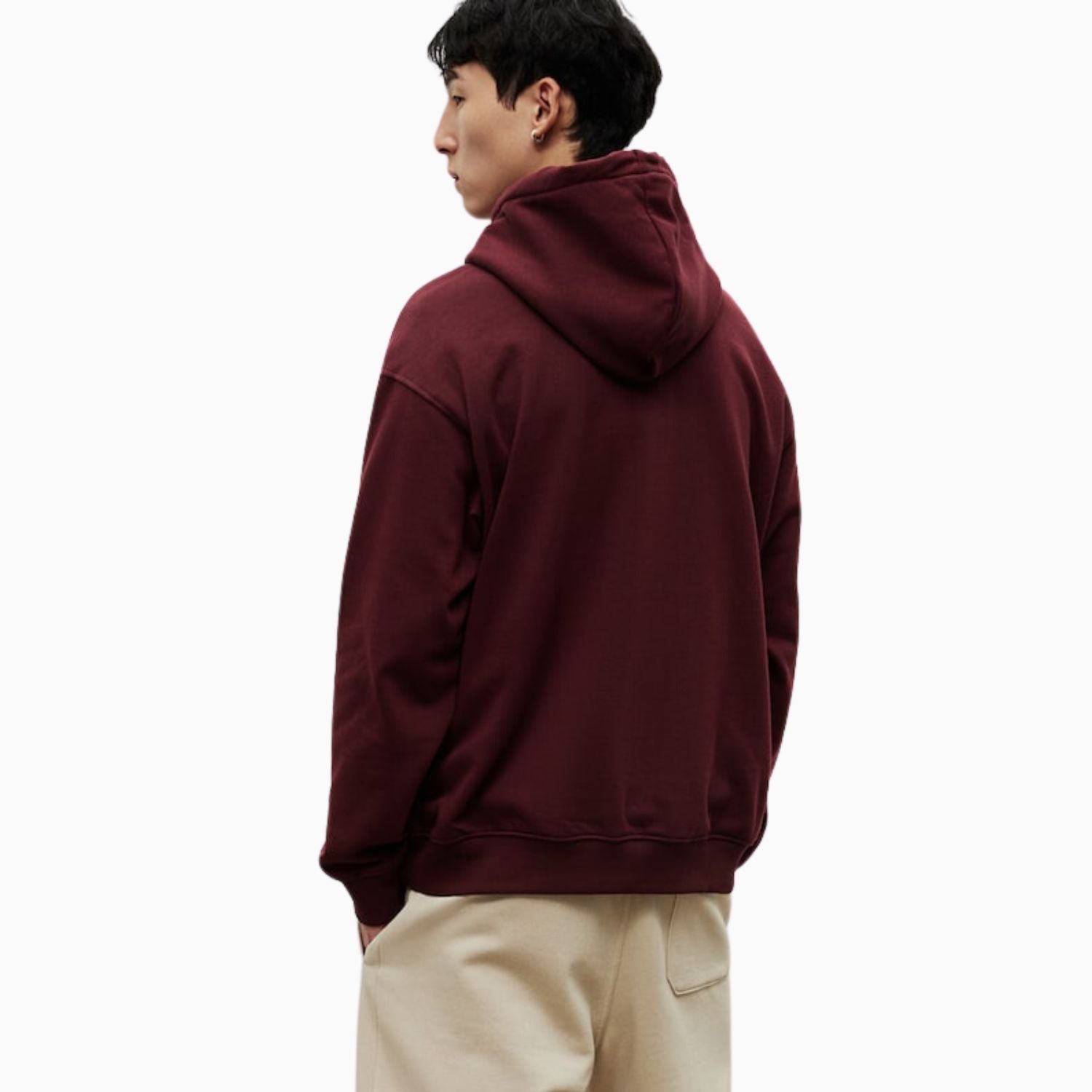 Basic Loose Fit Hoodie - Burgundy