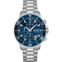 Hugo Boss Men’s Quartz Silver Stainless Steel Blue Dial 46mm Watch 1513907
