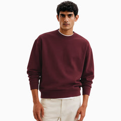 Basic Loose Fit Sweatshirt - Burgundy