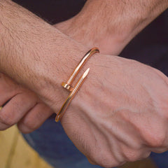 Rose Gold Nail Bangle Bracelet