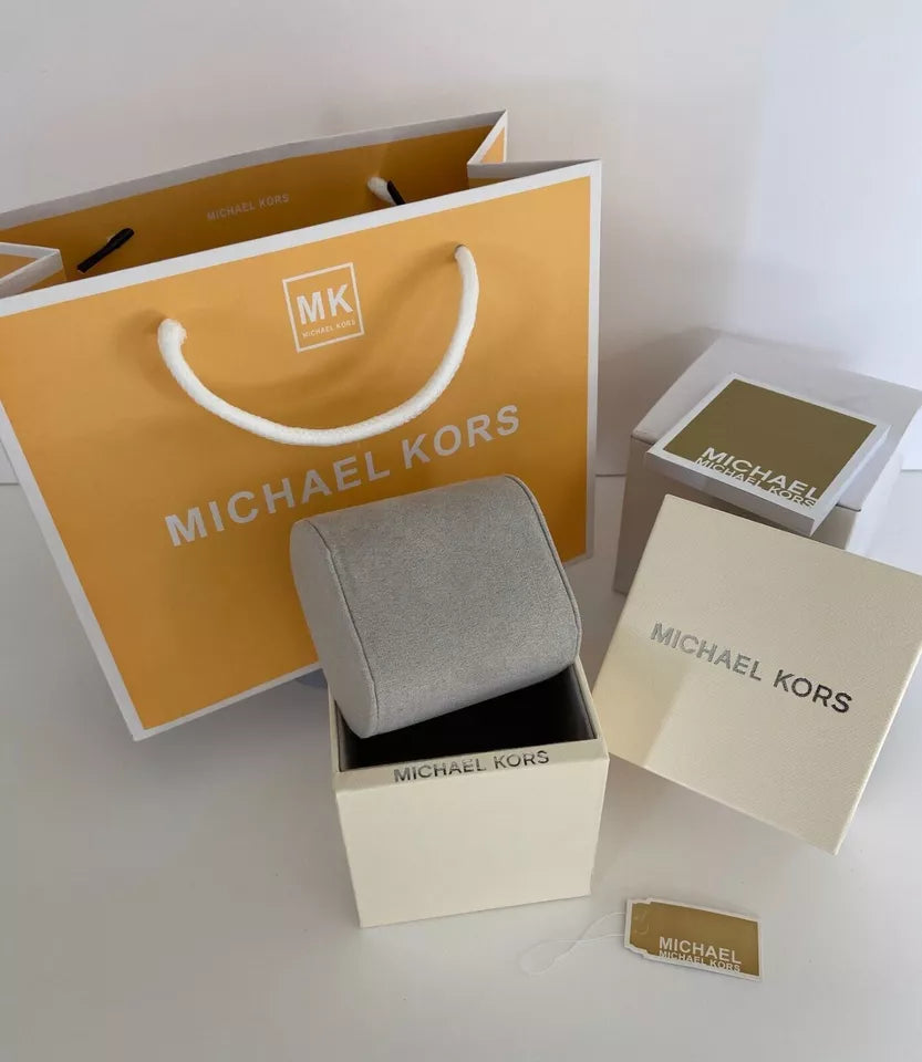 Michael Kors Brecken Chronograph Blue and White PVC Watch MK8950