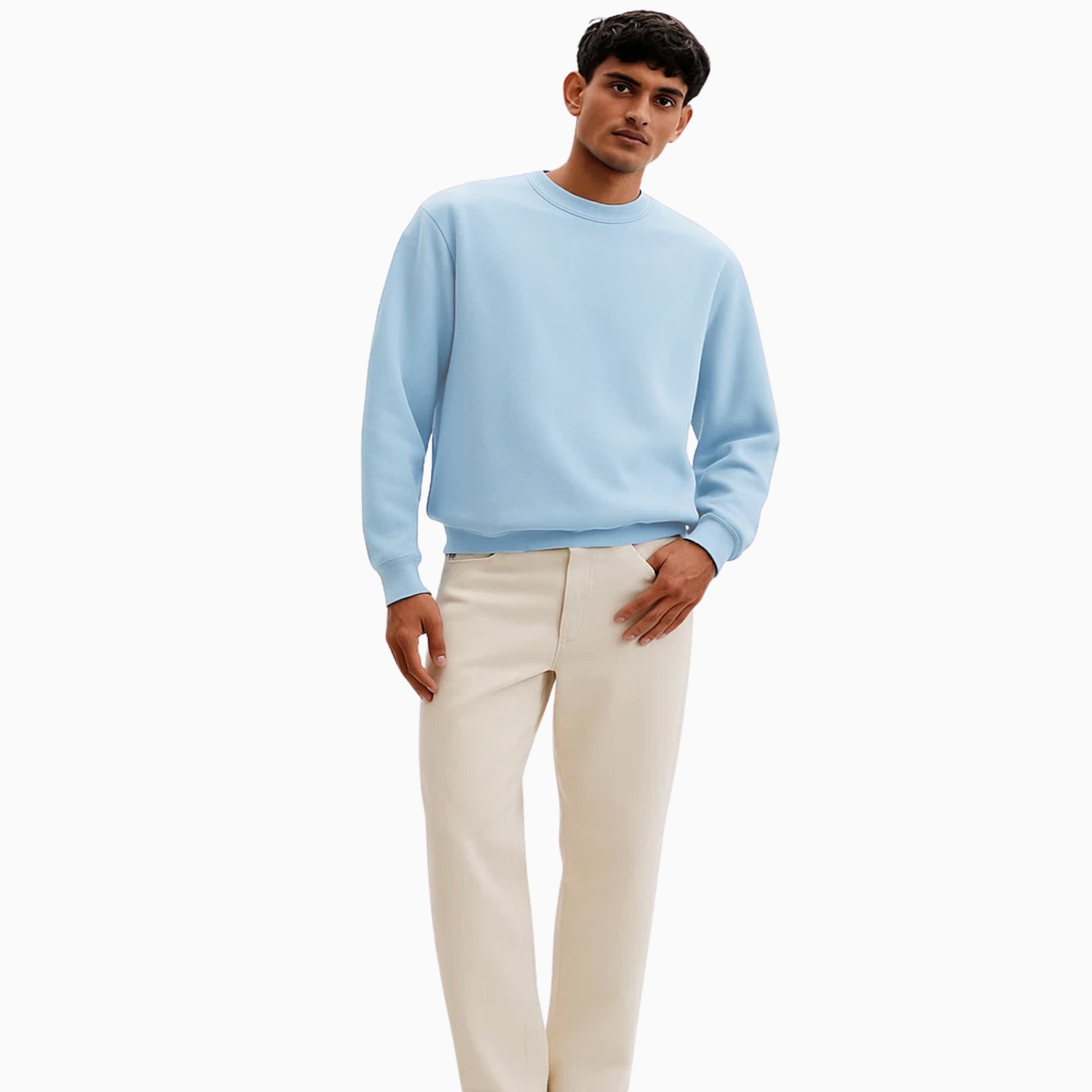 Basic Loose Fit Sweatshirt - Baby Blue