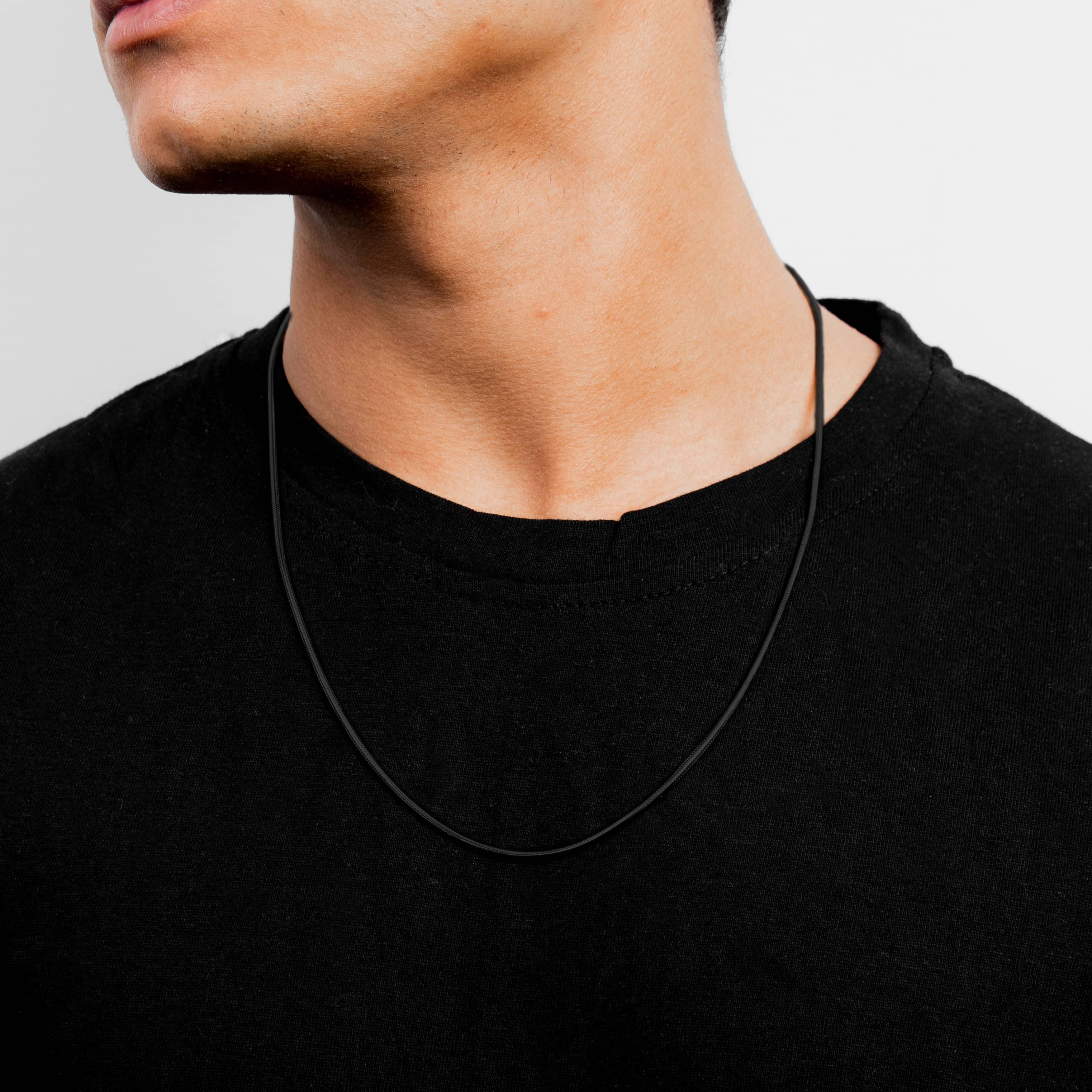 Flat Snake Chain Black
