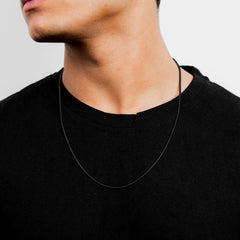 Flat Snake Chain Black