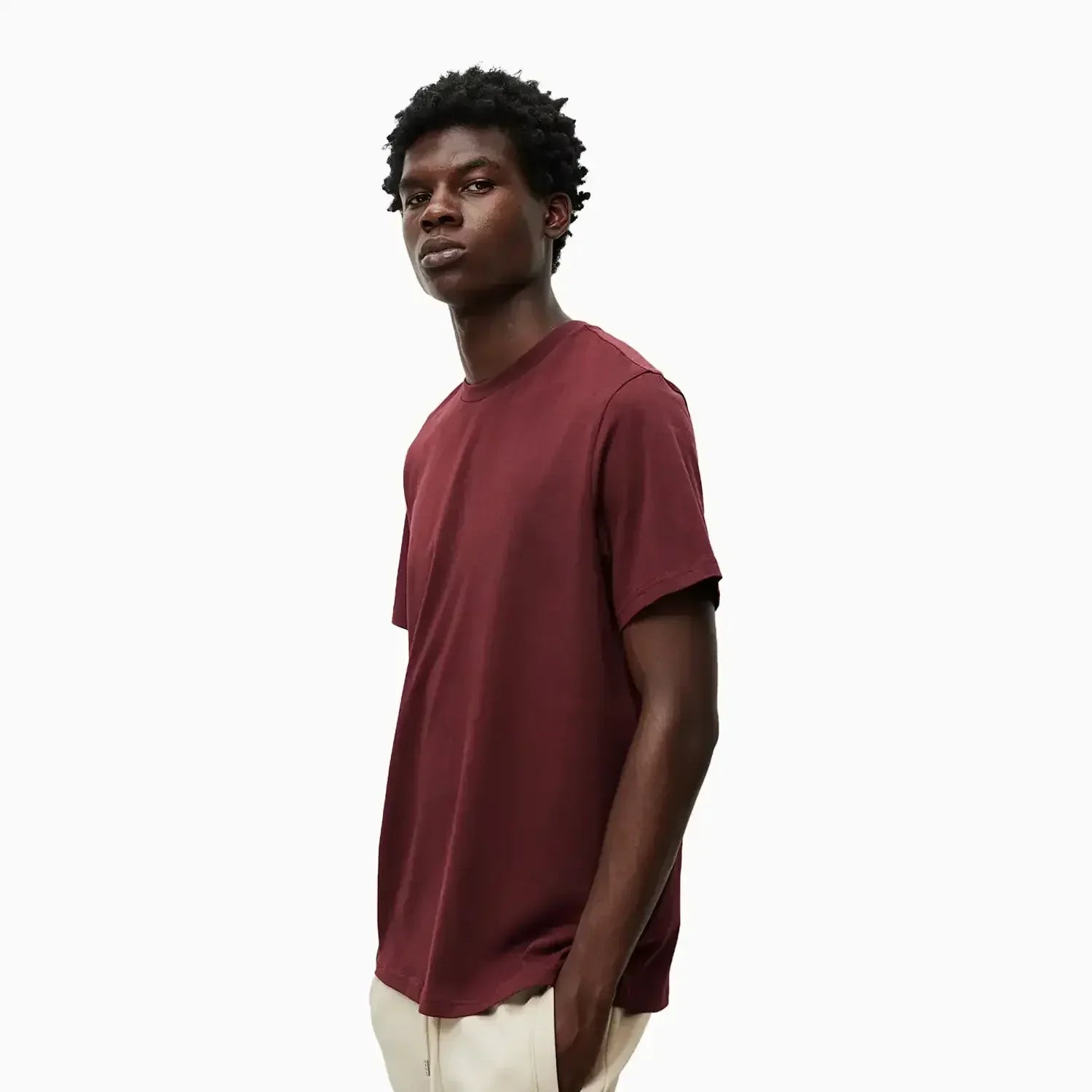 Men's Regular Fit Short Sleeve T-Shirt -Burgundy